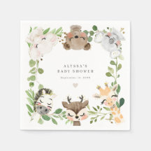 Serviettes en papier pour fête de baby shower sur