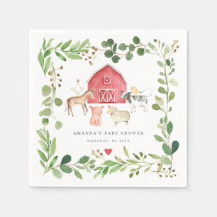 Serviettes en papier pour fête de baby shower sur