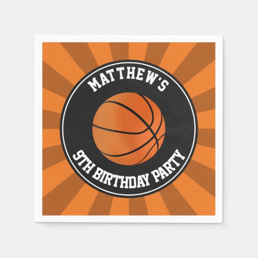 Serviettes en papier pour fête de basketball (Devant)