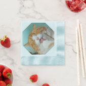 SERVIETTES EN PAPIER POUR FÊTE DE CHAT AVEC VOTRE  (En situation)