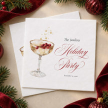 Serviettes en papier pour fête de Noël au champagn