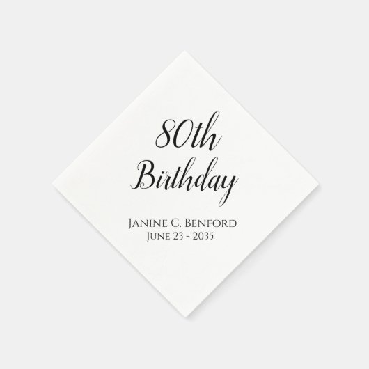 Serviettes en papier pour fête des 80 ans (Coin)