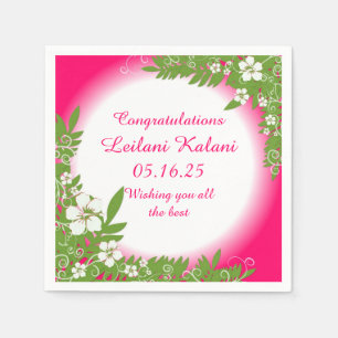 serviettes en papier pour graduation à l'hibiscus