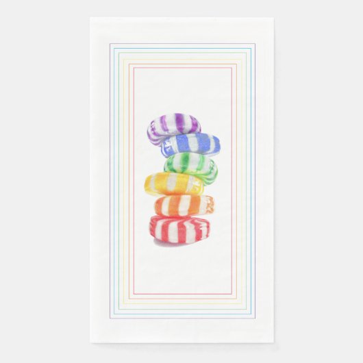 Serviettes en papier pour invités RAINBOW CANDY (Devant)