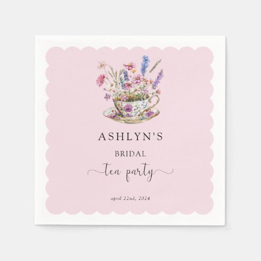 Serviettes en papier pour la fête de thé de mariag (Devant)