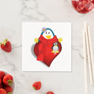 Serviettes en papier pour la Saint-Valentin, coeur