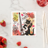 Serviettes en papier pour la Saint-Valentin, Paris (En situation)