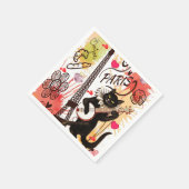 Serviettes en papier pour la Saint-Valentin, Paris (Coin)