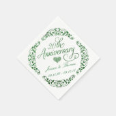 Serviettes en papier pour les 20 ans de mariage No (Coin)