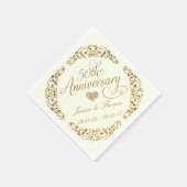 Serviettes en papier pour les 50 ans de mariage (Coin)