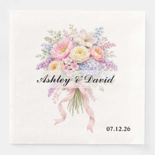 Serviettes en papier pour mariage (Devant)