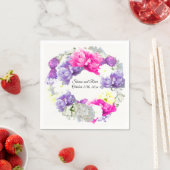 Serviettes en papier pour mariage à fleurs mixtes (En situation)