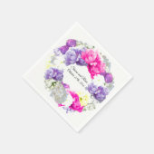 Serviettes en papier pour mariage à fleurs mixtes (Coin)