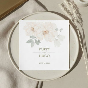 Serviettes en papier pour mariage à motif floral a