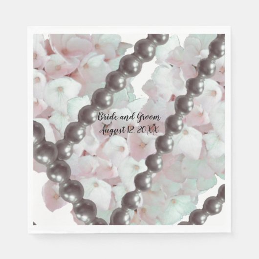 Serviettes en papier pour mariage aux hortensias r (Devant)