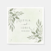 Serviettes en papier pour mariage avec feuillage d (Devant)