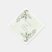 Serviettes en papier pour mariage avec feuillage d (Coin)