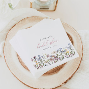 Serviettes en papier pour mariage champêtre floral