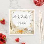 Serviettes en papier pour mariage Château de sable (En situation)