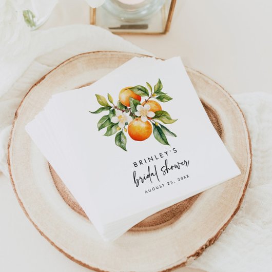 Serviettes en papier pour mariage Citrus Orange Ma