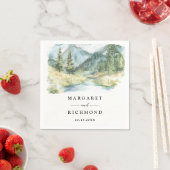 Serviettes en papier pour mariage rustique avec pi (En situation)