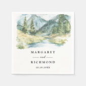 Serviettes en papier pour mariage rustique avec pi (Devant)