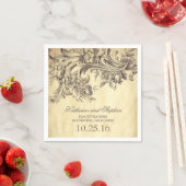 serviettes en papier pour mariage vintage (En situation)