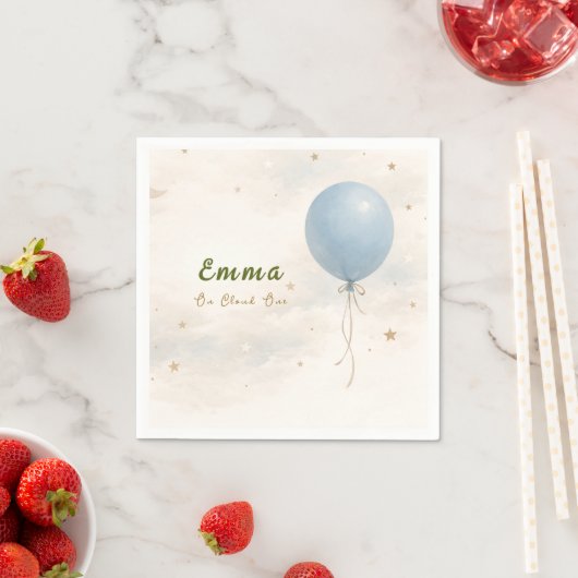 Serviettes en papier pour premier anniversaire Blu (En situation)