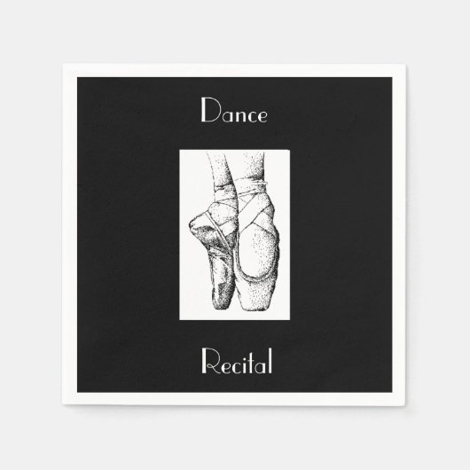 Serviettes en papier pour récital de danse noir et (Devant)