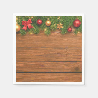 Serviettes en papier pour un Noël rustique – Fêtes