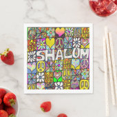 Serviettes en papier psychédélique Shalom LOVE Ret (En situation)