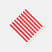Serviettes en papier rayé rouge et blanc (Coin)