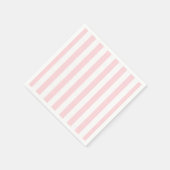 Serviettes en papier rayées rose et blanc (Coin)