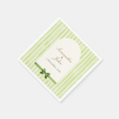 Serviettes en papier rayées vertes rétro pour mari (Coin)