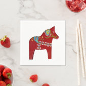 serviettes en papier Red Dala Horse (En situation)