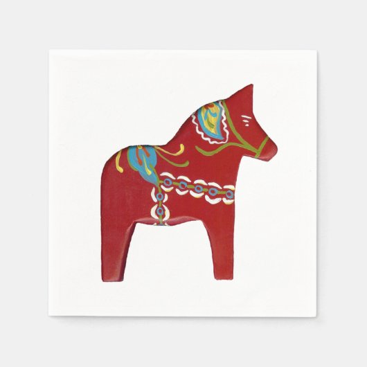 serviettes en papier Red Dala Horse (Devant)