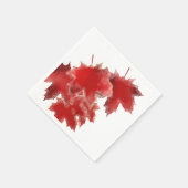 Serviettes en papier Red Leaf avec neige (Coin)
