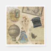 Serviettes en papier romantiques victoriennes vint (Devant)