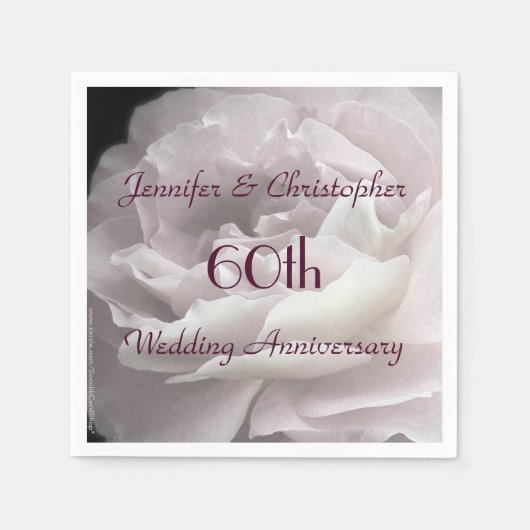 Serviettes en papier rose, 60e anniversaire de Mar (Devant)