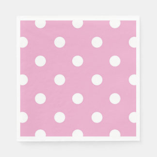 Serviettes en papier rose à pois blancs ; Choisiss