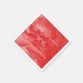 Serviettes en papier rose corail, 10e anniversaire (Coin)