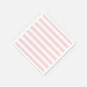 Serviettes en papier rose et blanc rayé (Coin)