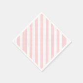 Serviettes en papier rose et blanc rayure diagonal (Coin)