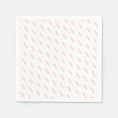 Serviettes en papier rose et blanc rayure diagonal (Devant)