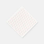 Serviettes en papier rose et blanc rayure diagonal (Coin)