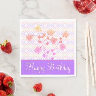 Serviettes en papier rose et violet
