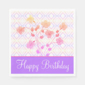 Serviettes en papier rose et violet (Devant)