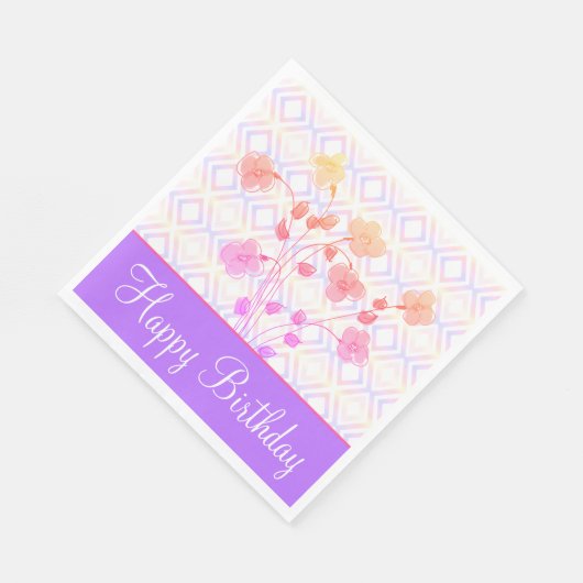 Serviettes en papier rose et violet (Coin)
