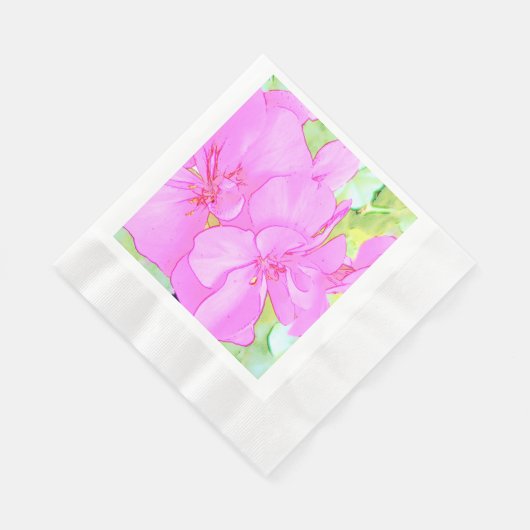 Serviettes en papier rose Fleurs (Coin)