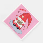 serviettes en papier rose gnome rouge (Coin)